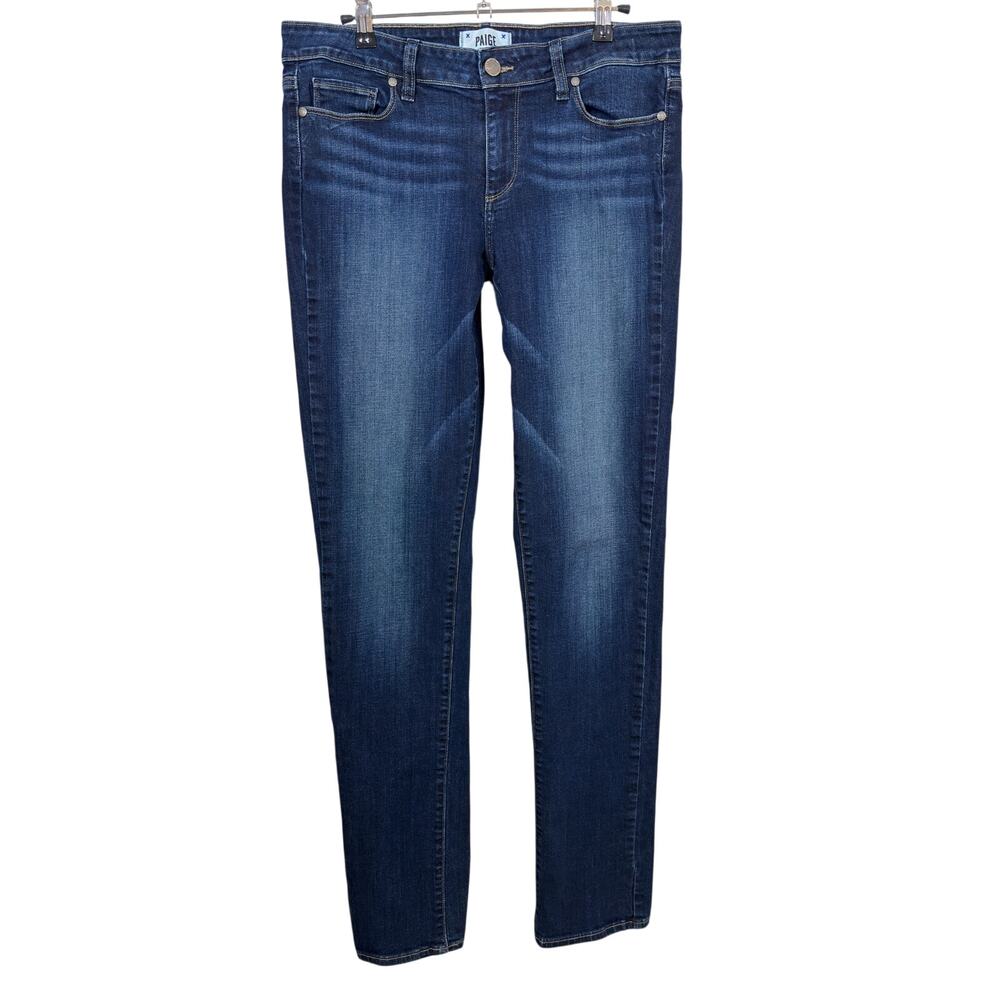 Paige Peg Skinny Jeans Womens 30 Blue Dark Eliza Wash Mid Rise Stretch